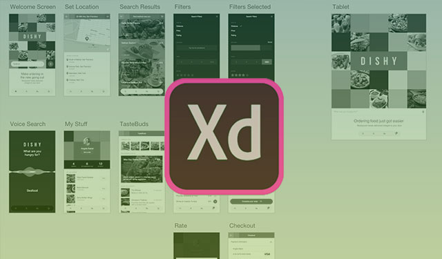 Telas do adobe XD e logo do software