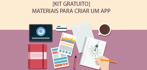 Banner de kit gratuito sobre materiais para criar um app