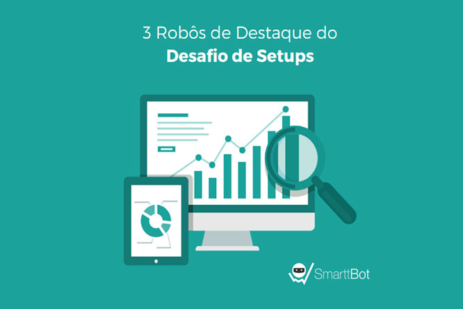 Banner com a chamada 3 robôs de destaque do desafio de setups